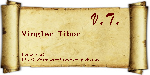 Vingler Tibor névjegykártya